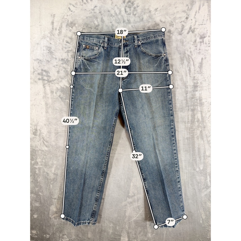 Wrangler 20X Starched Rigid Jeans Men's 34x30 Blue Denim Pants Western Cowboy - Picture 5 of 6